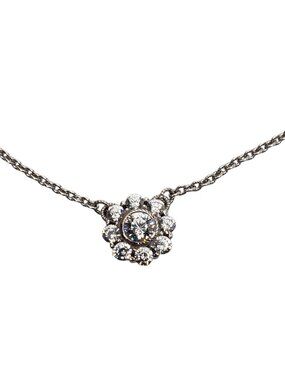 Judith Ripka Sterling Silver CZ Pendant Necklace 20" #24343